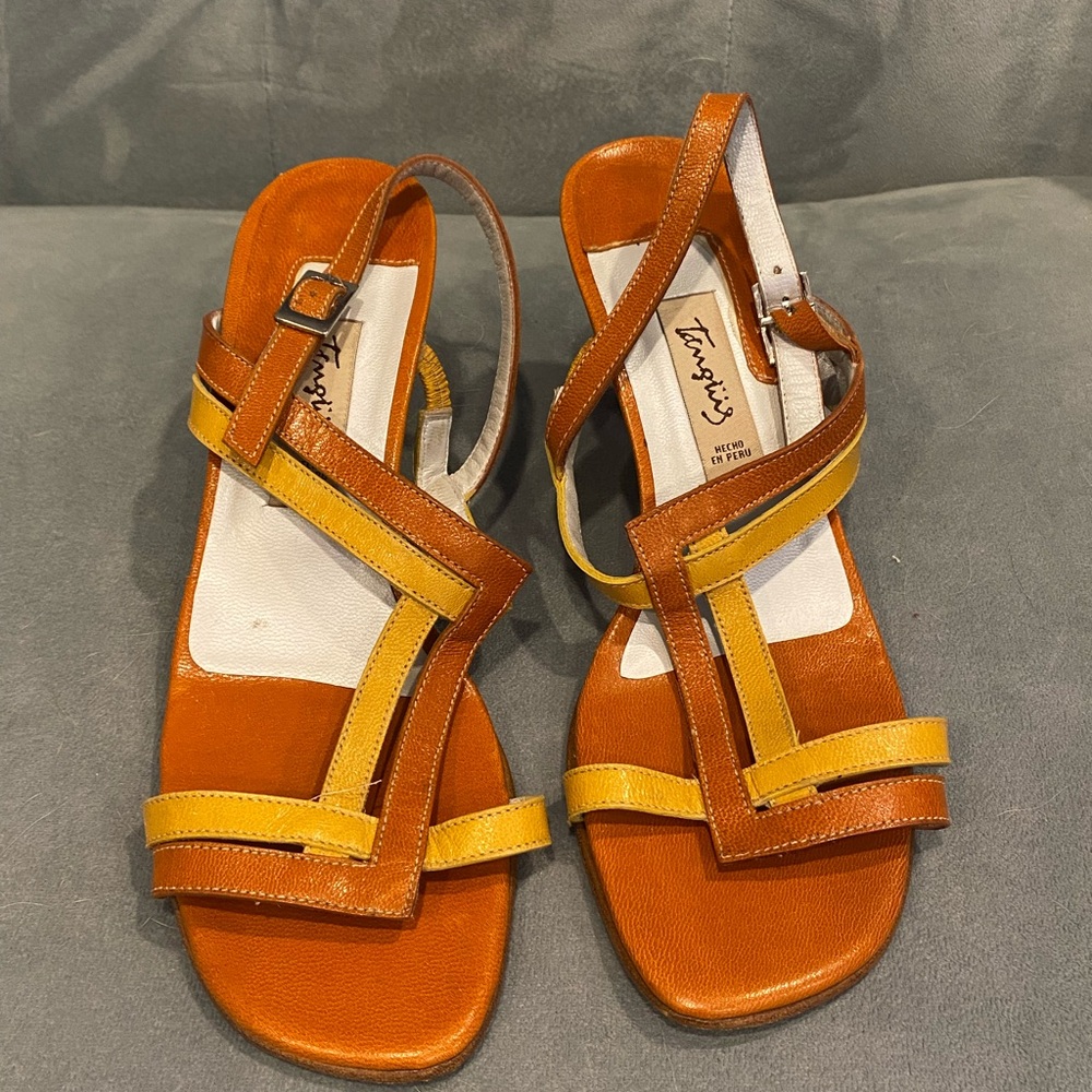 Orange and yellow heels made in Peru! New! Tangiiis?